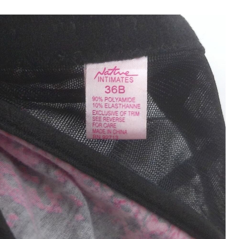Vintage Scores New York Fuchsia & Black Lace Corset Top Bustier Size 36B - Picture 4 of 8